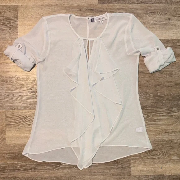 Jennifer Lopez Ruffle Front Blouse - Picture 1 of 3